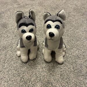 Adorable Husky Plush Toy Pair